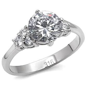 2.7CT CZ SOLID STAINLESS STEEL RING-size5/6/9/10